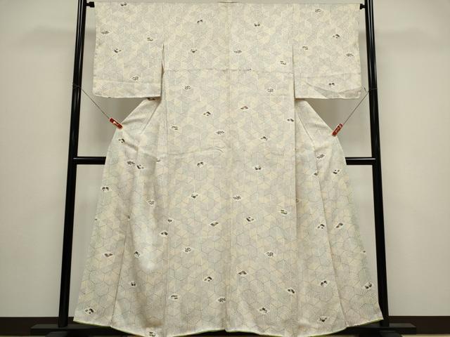 平和屋着物■上質な小紋　幾何学花文　正絹　逸品　CABH1054ou