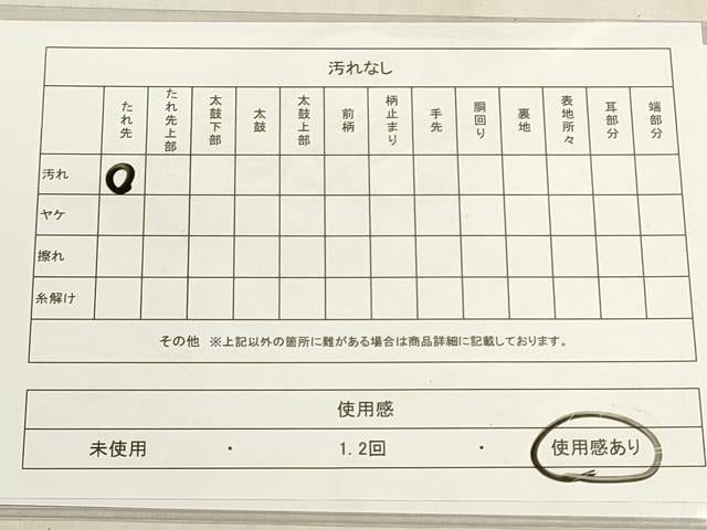 平和屋着物◎六通柄袋帯　市松文様　金糸　DABF8474we