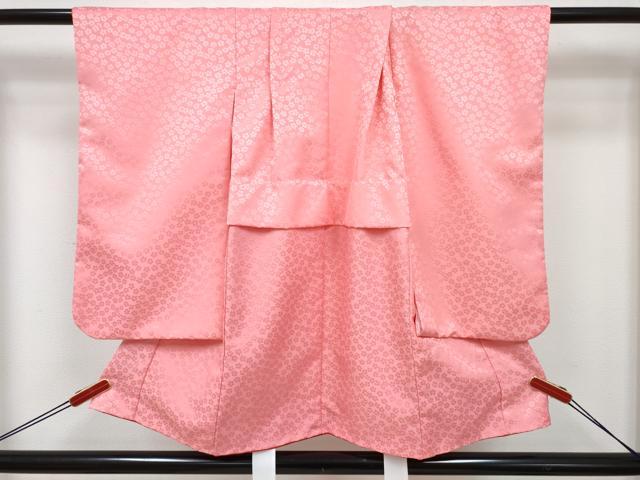 平和屋着物[]七五三　女の子　３歳　祝着　三つ身　被布セット　桜尽くし地紋　ピンク色　DABE7447ma