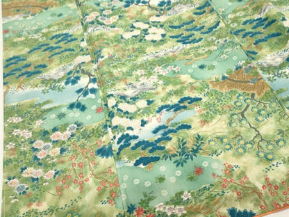 平和屋着物■上質な小紋　手描き　枝花文　正絹　逸品　DABG6783cd