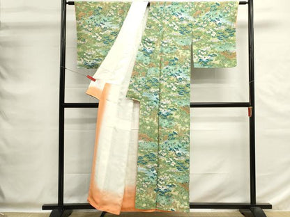 平和屋着物■上質な小紋　手描き　枝花文　正絹　逸品　DABG6783cd