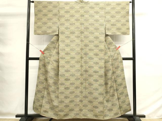 平和屋着物■上質な小紋　亀甲花文　正絹　逸品　DABG6798cd