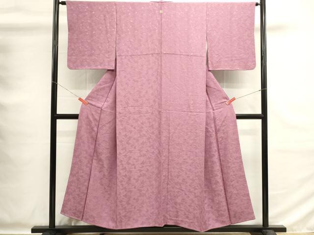 平和屋着物■上質な色無地　荒波地紋　桃花色　正絹　逸品　DABG6811cd