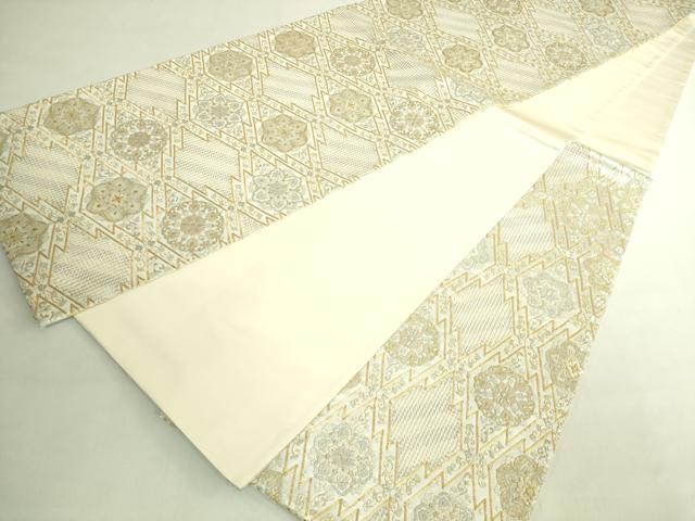 平和屋本店●極上　中国三大刺繍　スワトウ刺繍　汕頭刺繍　総刺繍　袋帯　松皮菱花文　金銀糸　逸品　DZAB7585kh6