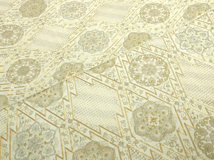 平和屋本店●極上　中国三大刺繍　スワトウ刺繍　汕頭刺繍　総刺繍　袋帯　松皮菱花文　金銀糸　逸品　DZAB7585kh6
