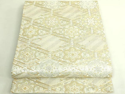 平和屋本店●極上　中国三大刺繍　スワトウ刺繍　汕頭刺繍　総刺繍　袋帯　松皮菱花文　金銀糸　逸品　DZAB7585kh6