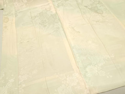 平和屋着物■長襦袢　無双仕立て　御所車花文　暈し染め　やまと誂製　正絹　逸品　DABG4187qp