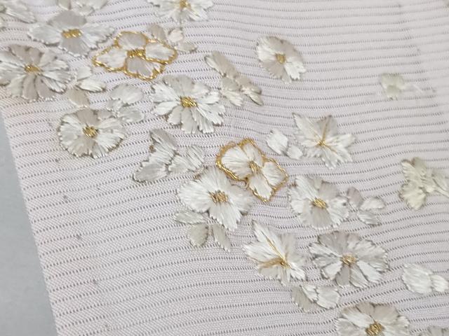 平和屋本店＊極上 夏物 訪問着 総手刺繍 絽 舞花文 淡紅藤色地 金糸 逸品 DZAB4019kh6