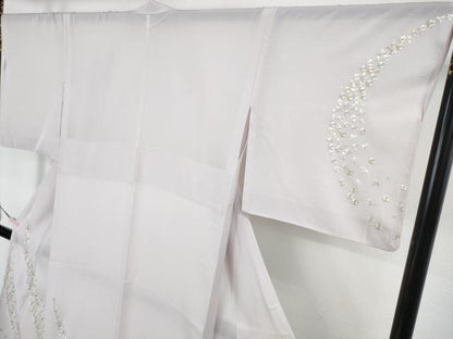 平和屋本店＊極上 夏物 訪問着 総手刺繍 絽 舞花文 淡紅藤色地 金糸 逸品 DZAB4019kh6
