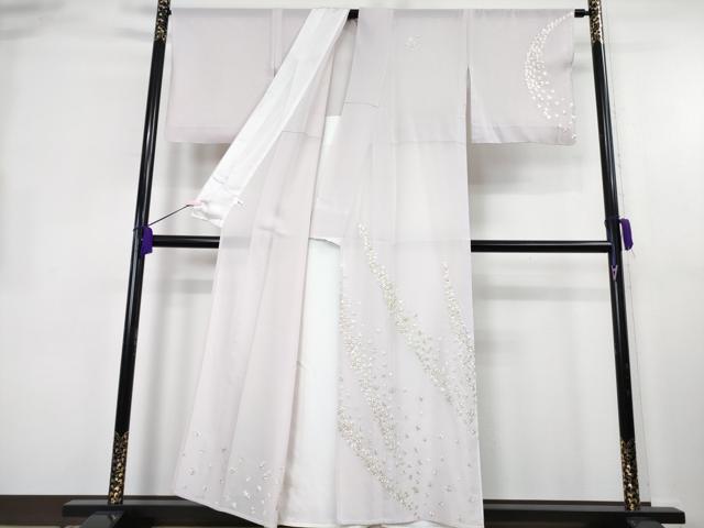平和屋本店＊極上 夏物 訪問着 総手刺繍 絽 舞花文 淡紅藤色地 金糸 逸品 DZAB4019kh6