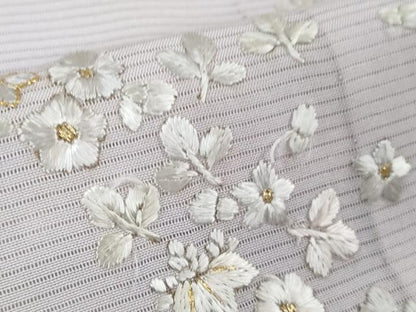 平和屋本店＊極上 夏物 訪問着 総手刺繍 絽 舞花文 淡紅藤色地 金糸 逸品 DZAB4019kh6