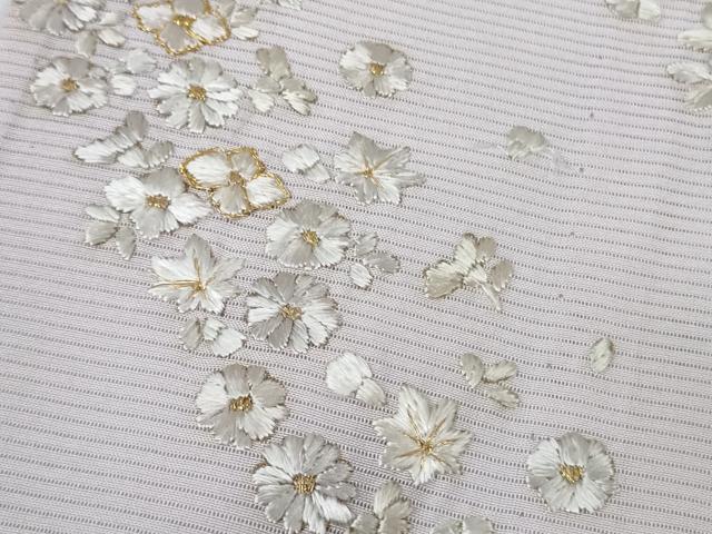 平和屋本店＊極上 夏物 訪問着 総手刺繍 絽 舞花文 淡紅藤色地 金糸 逸品 DZAB4019kh6
