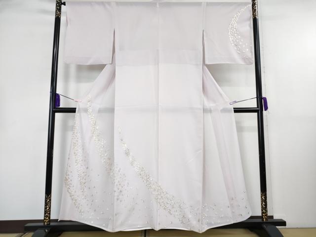 平和屋本店＊極上 夏物 訪問着 総手刺繍 絽 舞花文 淡紅藤色地 金糸 逸品 DZAB4019kh6