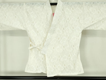 平和屋着物∴極上　夏物　レース甚平　浴衣　総レース　花唐草文　ホワイト　白地　逸品　新品　DZAB10277kh6