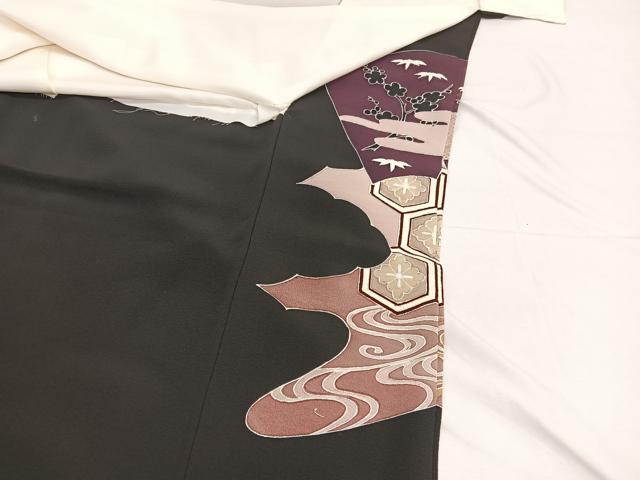 平和屋着物■豪華黒留袖　飛鶴宝尽くし　金彩　正絹　逸品　BAAX2773hv