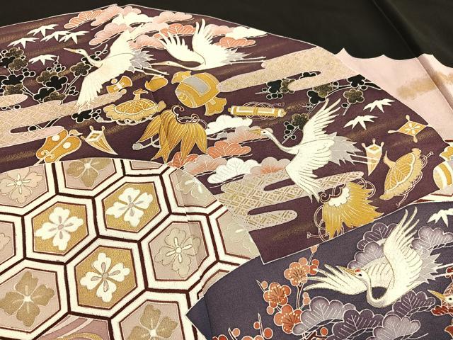 平和屋着物■豪華黒留袖　飛鶴宝尽くし　金彩　正絹　逸品　BAAX2773hv