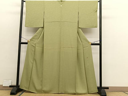 平和屋着物●上質な色無地　作家物　花唐草地紋　木蘭色　正絹　逸品　BAAX2856hv