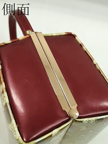 平和屋着物▼和装小物　和装バッグ　ハンドバッグ　舞桜文　スクエア型　振袖　金銀彩　逸品　CABH2191ju