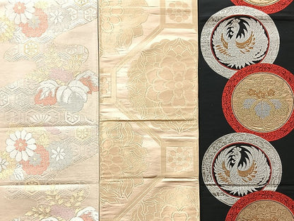 平和屋着物■袋帯 西陣 まとめて100点 鳳凰 鶴 尾長鳥 花柄 七宝 正倉院 金銀糸 など 着用可能多数 未使用品あり 全て正絹 mmm1157