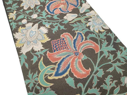 平和屋着物●六通柄袋帯　更紗花唐草文　金糸　正絹　逸品　CABI0100hy