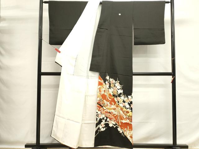 平和屋着物■豪華黒留袖　駒刺繍　鳳凰花文　金彩　正絹　逸品　DABG6841cd