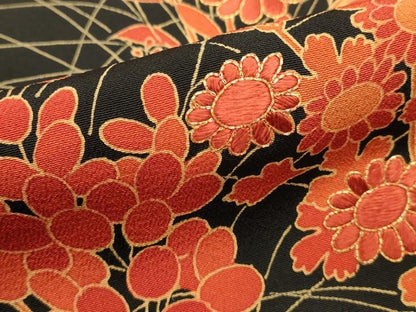 平和屋着物■豪華黒留袖　駒刺繍　草花文　金彩　正絹　逸品　DABG6835cd