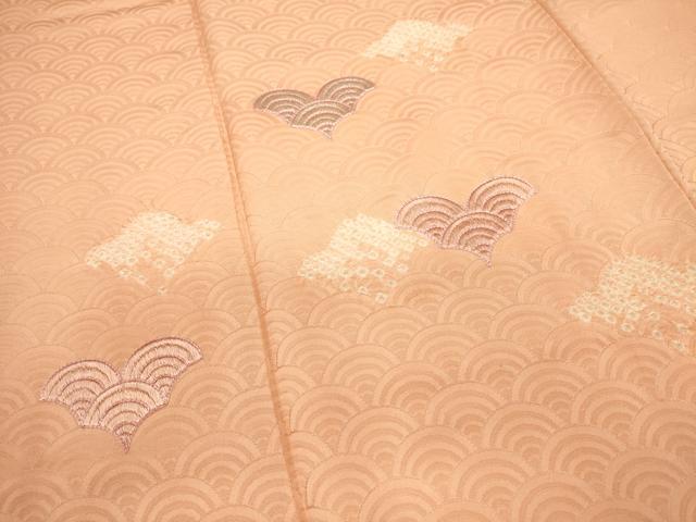 平和屋着物■訪問着　絞り　刺繍　青海波文　正絹　逸品　DABG6872cd
