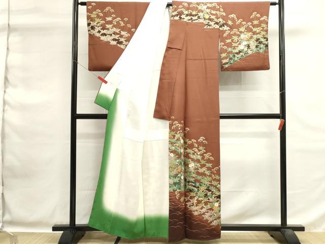 平和屋着物■訪問着　草花文　暈し染め　金彩　正絹　逸品　DABG6852cd