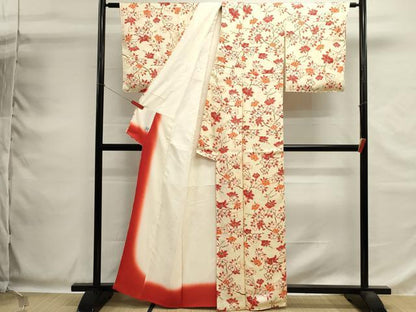平和屋着物■上質な小紋　枝花文　正絹　逸品　DABG6865cd