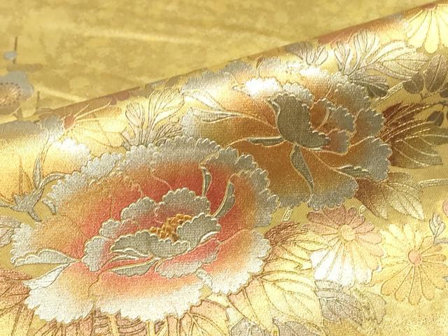 平和屋着物●金彩友禅　卓越技能者・名工・和田光正　太鼓柄袋帯　花車文　金銀彩　引箔　正絹　逸品　DABG0554az