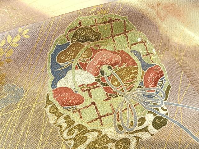 平和屋着物■訪問着　鏡裏花文　暈し染め　金彩　正絹　逸品　BAAX6322hj