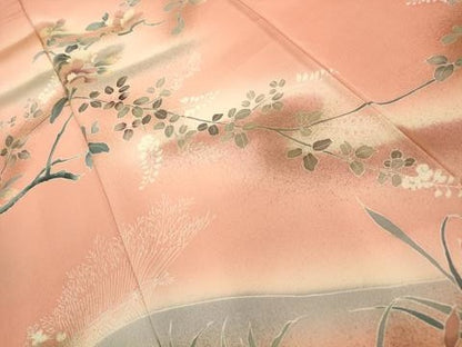 平和屋着物■訪問着　友禅　枝花文　暈し染め　金彩　正絹　逸品　AABJ2015sx