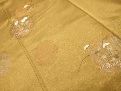 平和屋着物■訪問着　刺繍　流水雪輪花文　金彩　金銀糸　正絹　逸品　AABJ2043sx