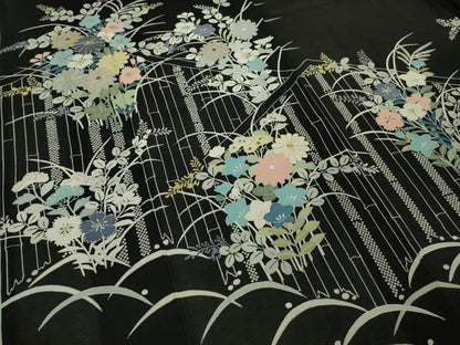 平和屋本店＊希少　夏物　創業460年・千總　黒留袖　絽　竹垣花文　金糸　?島屋扱い　逸品　DZAB3459kh6