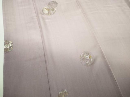 平和屋本店●極上　山口美術織物 皇室 伊勢神宮御用 西陣織 訪問着 総刺繍　吉祥花丸文　牡丹鼠色地　暈し染め　金銀糸　逸品　DZAB6340kh6
