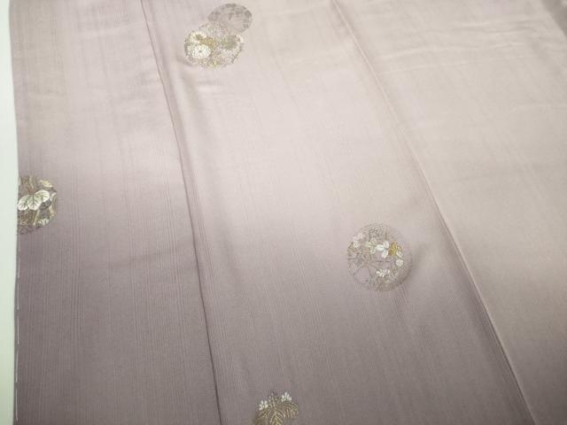 平和屋本店●極上　山口美術織物 皇室 伊勢神宮御用 西陣織 訪問着 総刺繍　吉祥花丸文　牡丹鼠色地　暈し染め　金銀糸　逸品　DZAB6340kh6