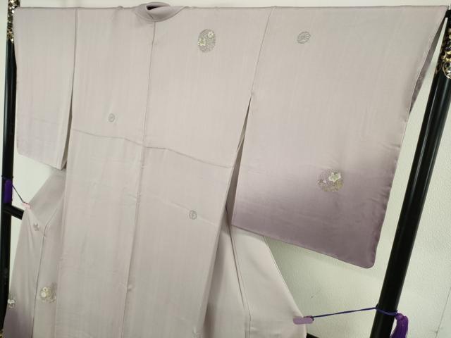 平和屋本店●極上　山口美術織物 皇室 伊勢神宮御用 西陣織 訪問着 総刺繍　吉祥花丸文　牡丹鼠色地　暈し染め　金銀糸　逸品　DZAB6340kh6