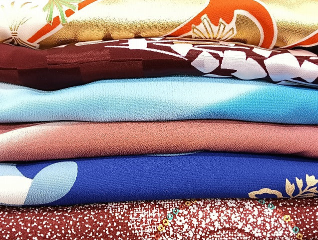平和屋着物■着物 訪問着 単衣 まとめて 20点 鶴 蝶 花柄 駒刺繍 金彩 洗える着物 和服 ハンドメイド リメイク 生地 未使用品あり mmm1172