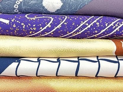 平和屋着物■着物 訪問着 単衣 まとめて 20点 鶴 蝶 花柄 駒刺繍 金彩 洗える着物 和服 ハンドメイド リメイク 生地 未使用品あり mmm1172