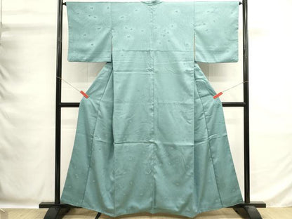 平和屋着物■上質な小紋　草葉文　浅縹色　正絹　逸品　DABG6893cd
