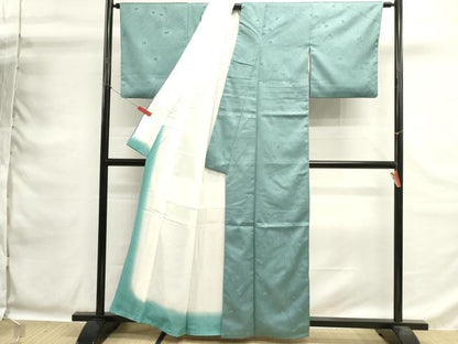 平和屋着物■上質な小紋　草葉文　浅縹色　正絹　逸品　DABG6893cd