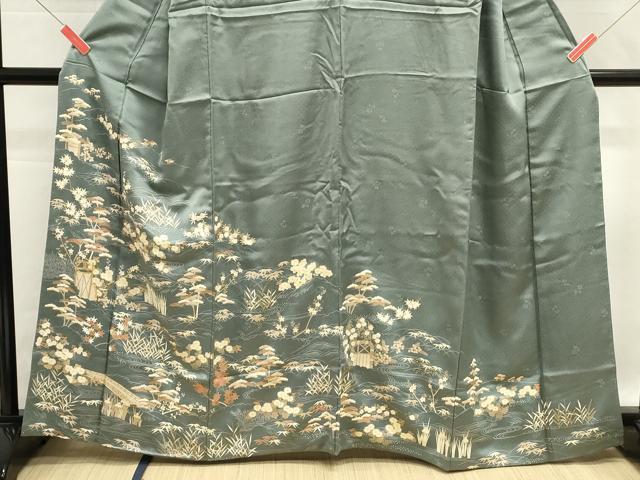 平和屋着物■訪問着　駒刺繍　流水花文　金彩　正絹　逸品　DABG6918cd