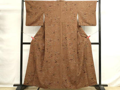 平和屋着物■小紋　花鳥文　鬼しぼ縮緬　洗える着物　DABG6899cd