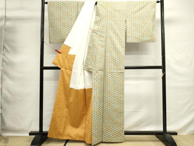 平和屋着物■上質な紬　菱文　正絹　逸品　DABG6895cd