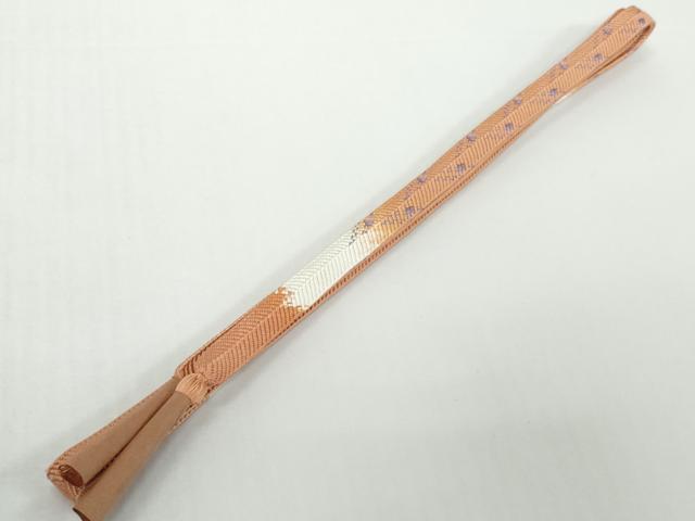 平和屋着物●和装小物　帯締め・帯揚げセット　雪輪花文　金彩　笹浪組　逸品　未使用　DABD8881zzz