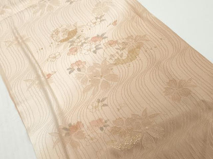 平和屋着物●和装小物　帯締め・帯揚げセット　雪輪花文　金彩　笹浪組　逸品　未使用　DABD8881zzz