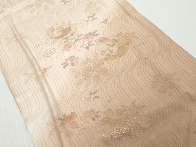 平和屋着物●和装小物　帯締め・帯揚げセット　雪輪花文　金彩　笹浪組　逸品　未使用　DABD8881zzz