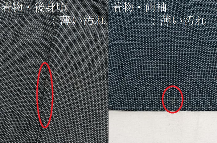平和屋着物■男性　紬　アンサンブル　長襦袢（無双仕立て）セット　100亀甲　正絹　逸品　BAAX2833hv