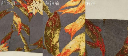 平和屋着物∞長羽織　枝花文　鬼しぼ縮緬　正絹　逸品　CABH6992in