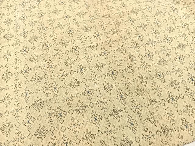 平和屋着物▽本塩沢　単衣　幾何学文様　正絹　逸品　BAAX3579yc